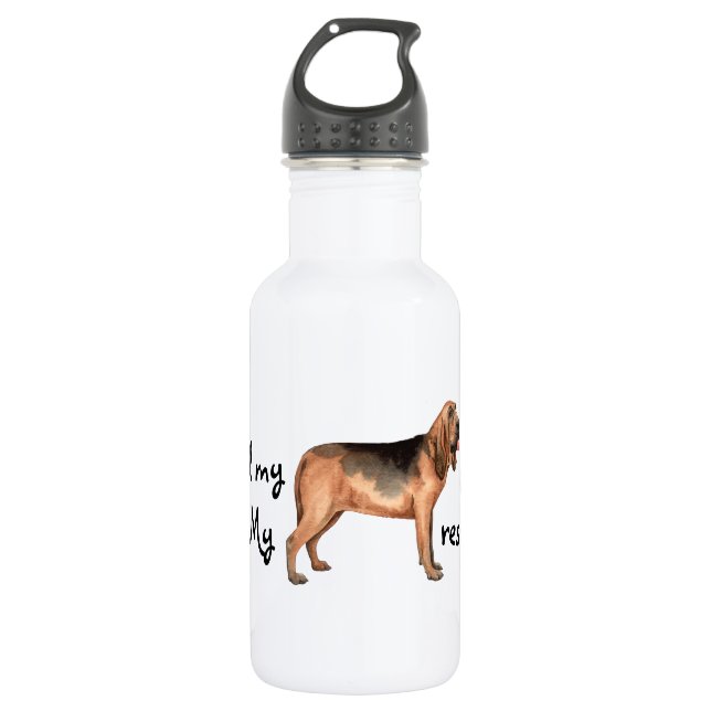 Rescue Bloodhound Edelstahl Wasserflasche (Vorderseite)