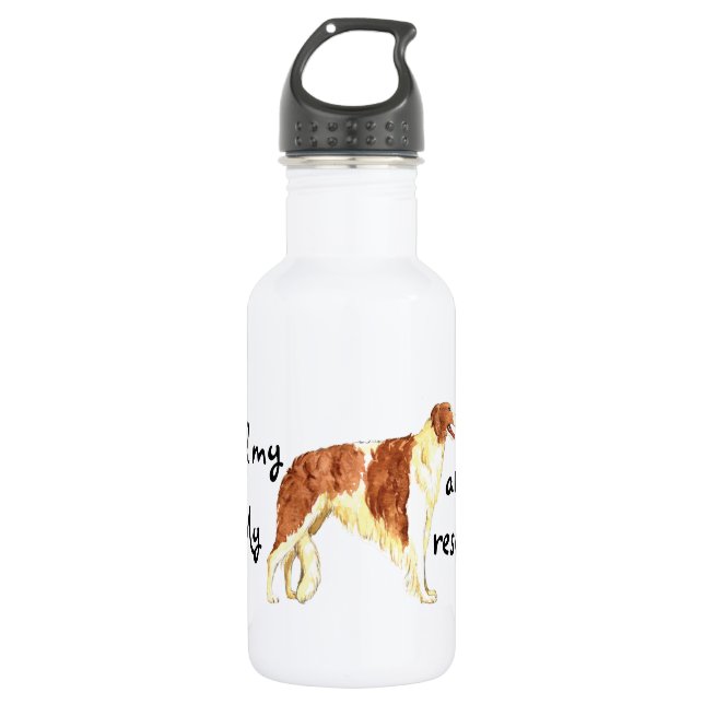 Rescue Borzoi Trinkflasche (Vorderseite)