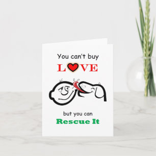 Rescue Dog Note Card, Can't Buy Love Can Rescue It Karte