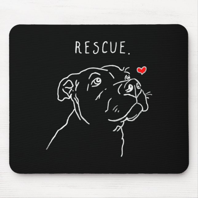 Rescue Dog Tbull Drawing Rescue Mom Adopt Dont _1  Mousepad (Vorne)