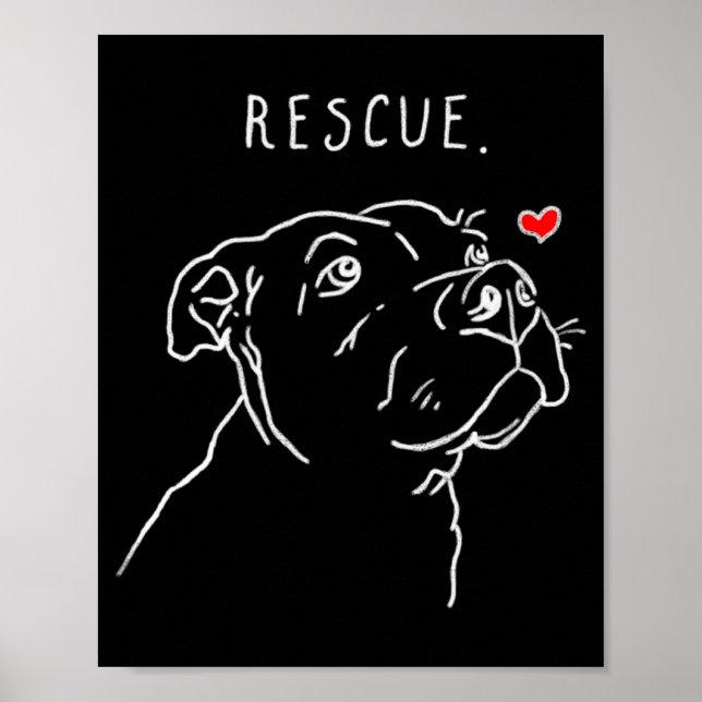 Rescue Dog Tbull Drawing Rescue Mom Adopt Dont _1  Poster (Vorne)