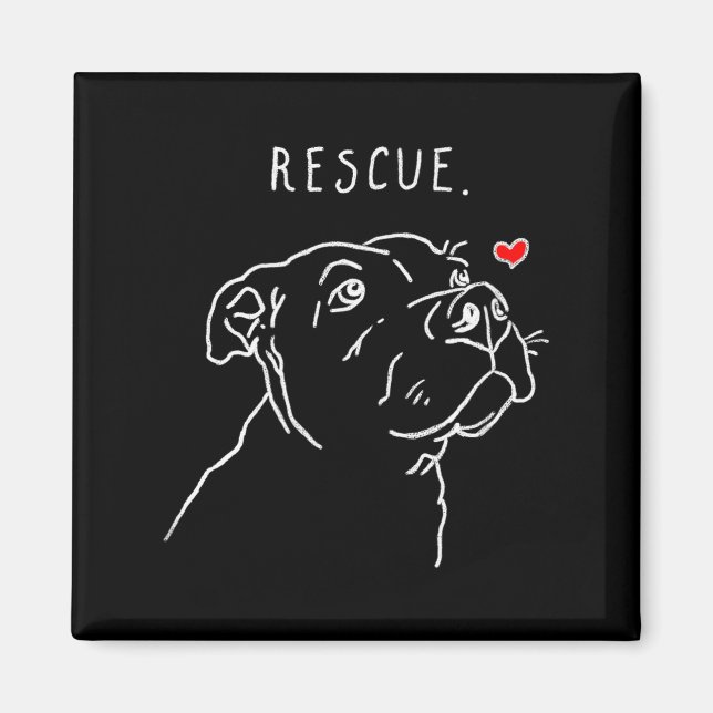 Rescue Dog, Tbull Drawing, Rescue Mom, Adopt Don't Magnet (Vorne)