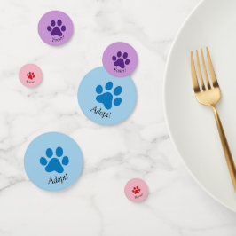 Rescue, Foster, Adoptier mehrfarbiger Paw-Prints Konfetti