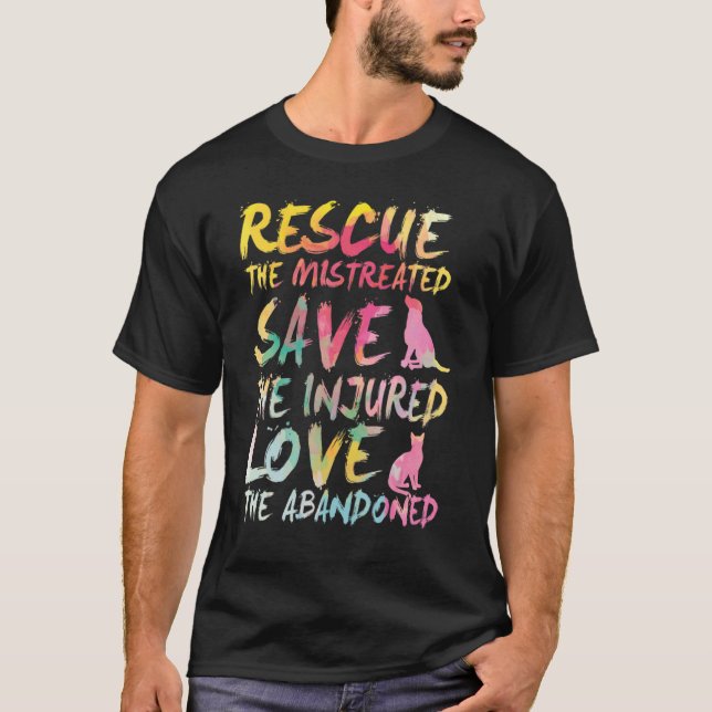 Rescue Gerettet Liebe Süße Tier Rescue.Dog Cat T-Shirt (Vorderseite)