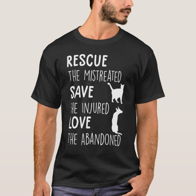 Rescue Gerettet Liebe Süße Tier Rescue Dog Katze 7 T-Shirt (Vorderseite)