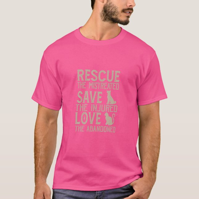 Rescue Gerettet Liebe Süße Tier Rescue Dog Katze T-Shirt (Vorderseite)