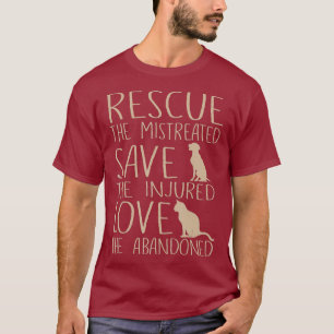 Rescue Gerettet Liebe - Süße Tier Rescue Dog Katze T-Shirt