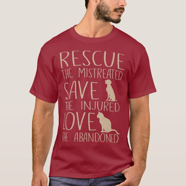 Rescue Gerettet Liebe - Süße Tier Rescue Dog Katze T-Shirt (Vorderseite)