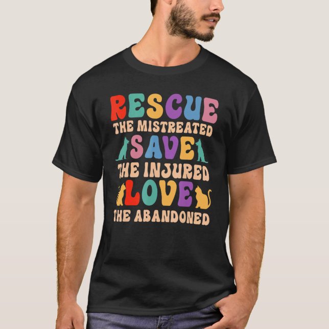 Rescue Gerettet Liebe Süße Tier Rescue Dog Katze T-Shirt (Vorderseite)
