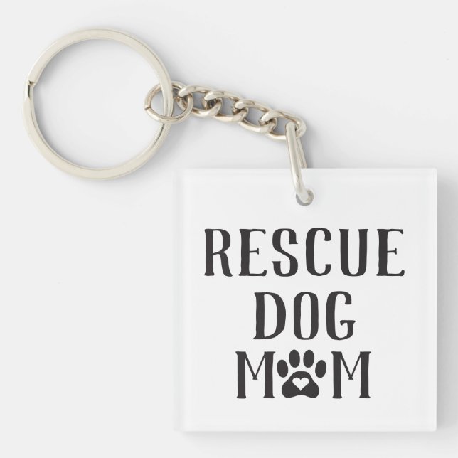 Rescue Hund Mama Herzpflaster drucken Schlüsselanhänger (Vorderseite)