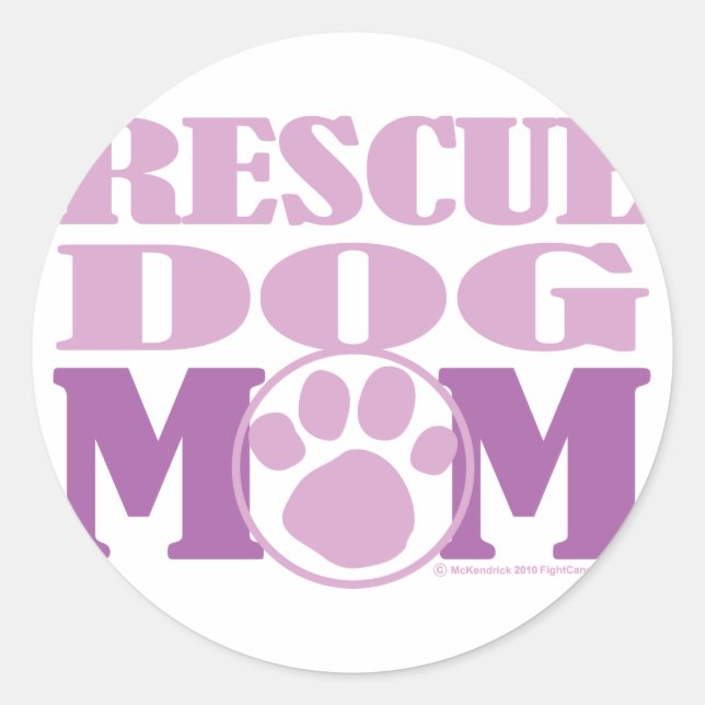 Rescue Hund Mama Runder Aufkleber (Vorderseite)