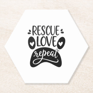 Rescue Love Repeat Dog Paw Tee Untersetzer