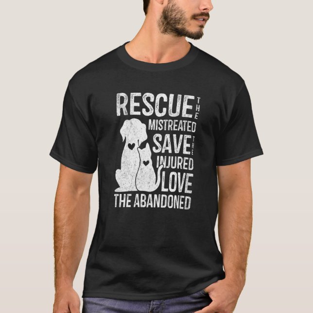 Rescue Pet Rettend Liebe Niedliche Tiere Rescue Hu T-Shirt (Vorderseite)