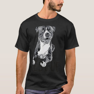 Rescue Pitbull Zeichnend Hunde Mama Adoptier dont  T-Shirt