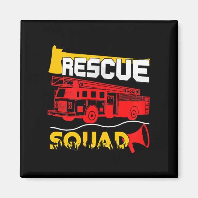 Rescue Squad Lifesaver Fireman Gift Proud Firefigh Magnet (Vorne)