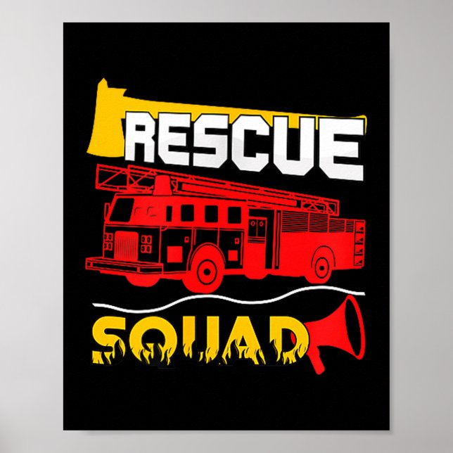 Rescue Squad Lifesaver Fireman Gift Proud Firefigh Poster (Vorne)
