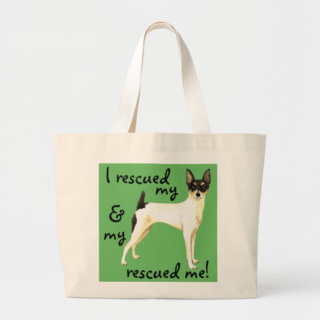 Rescue Toy Fox Terrier Jumbo Stoffbeutel (Vorne)