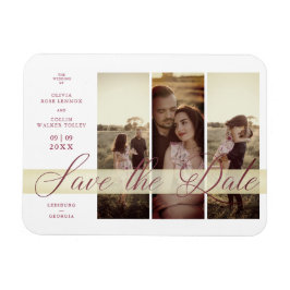 Reserva La Fecha Einfach Elegantes Script 3 Fotos  Magnet