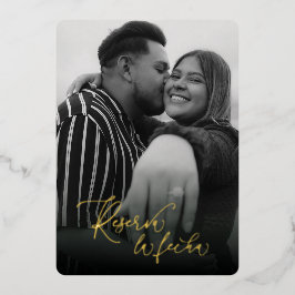 Reserva la Fecha en Moderno Blanco y Negro Folieneinladung