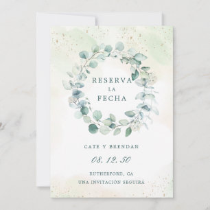 Reserva La Fecha Eucalyptus Greenery Spanisch Save The Date