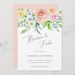 Reserva La Fecha Floral Water Wedding Spanisch Save The Date