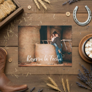 Reserva La Fecha Foto Save the Date Spanisch Ankündigungspostkarte