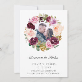 Reserva la Fecha Lila florales Foto Spanisch Save The Date