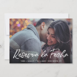Reserva la Fecha Modern Brush Script Foto Spanisch Save The Date