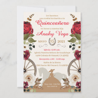 Reserva La Fecha Quinceanera Red Charra, Watercol Save The Date