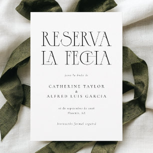 Reserva La Fecha Schwarz-weißes Spanisches Hochzei Save The Date