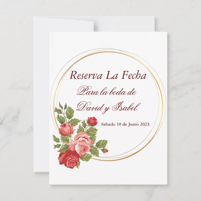Reserva La Fecha (Spanisch Save the Date) Save The Date (Vorderseite)