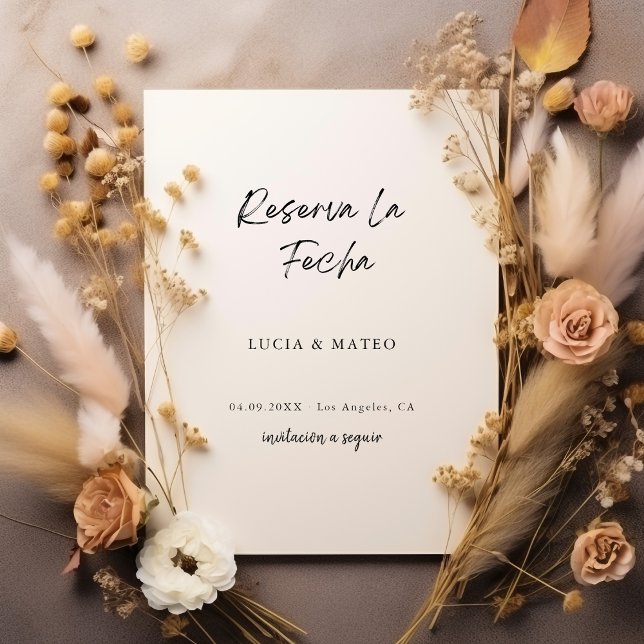 Reserva La Fecha | Spanische Hochzeit in Kalligraf Save The Date (Von Creator hochgeladen)