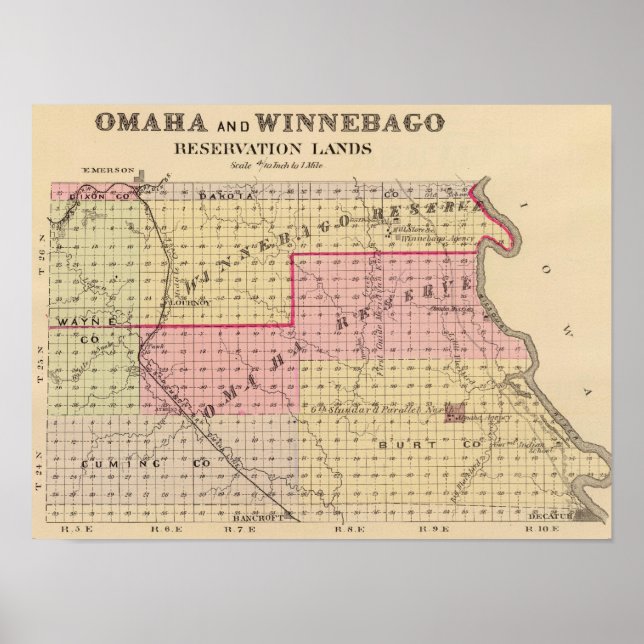 Reservate von Omaha und Winnebago in Nebraska Poster (Vorne)