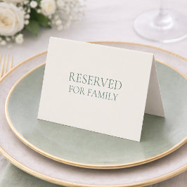 Reserved for Family Table Sign – Minimal Sage Einladung