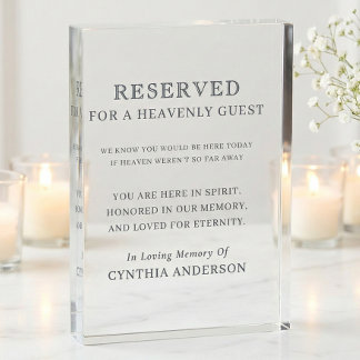 Reserved for Heavenly Guest Wedding Memorial Fotoblock