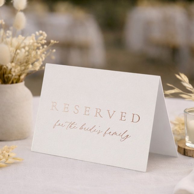 Reserved for the Bride’s Family Wedding Table Sign Folieneinladung (Von Creator hochgeladen)