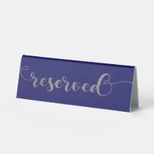 Reserved|Navy Blue Silver Calligraphy Wedding