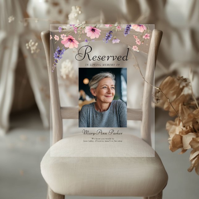 Reserved Seat - Photo Memorial Wedding  Acrylschild (Reserved Seat - Photo Memorial Wedding Acrylic Sign)