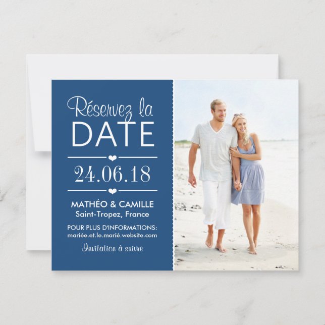 Réserver la Date du Mariage | Cartes Avec Photo Einladung (Vorderseite)