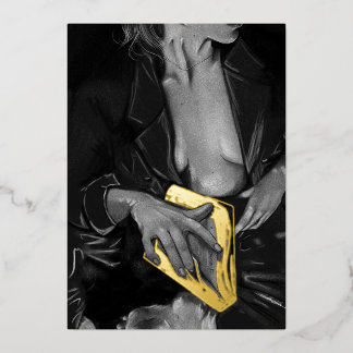 Reservieren Sie Lover Spicy Booktok Fox Art Card Folien Feiertagskarte