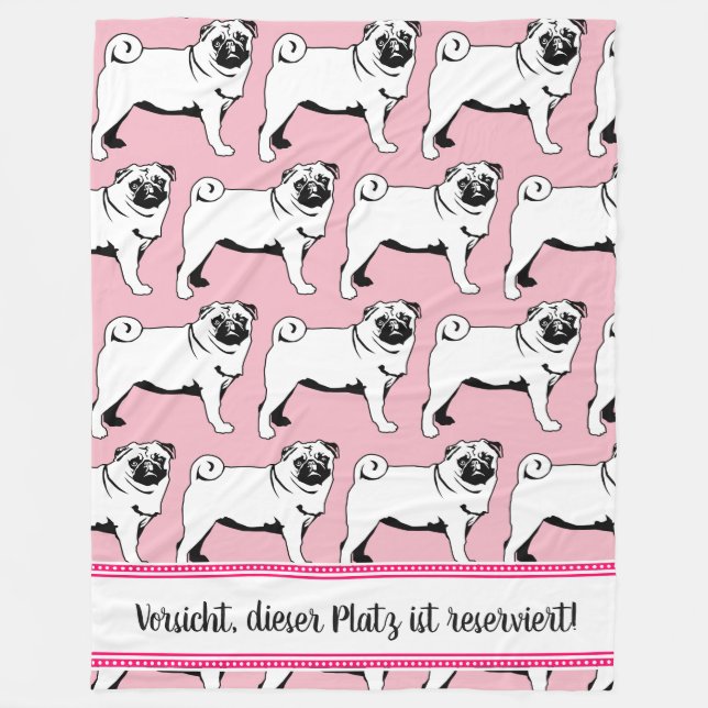 Reservierfür Herr Mops Fleecedecke (Vorderseite)