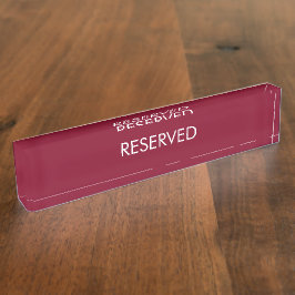 Reserviert, anpassen, Namenstext ändern burgundy ä Namensplakette