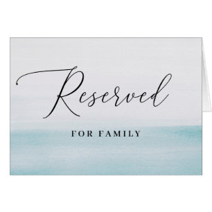 Reserviert Aquarellblaue Hochzeitsplatzierungsta