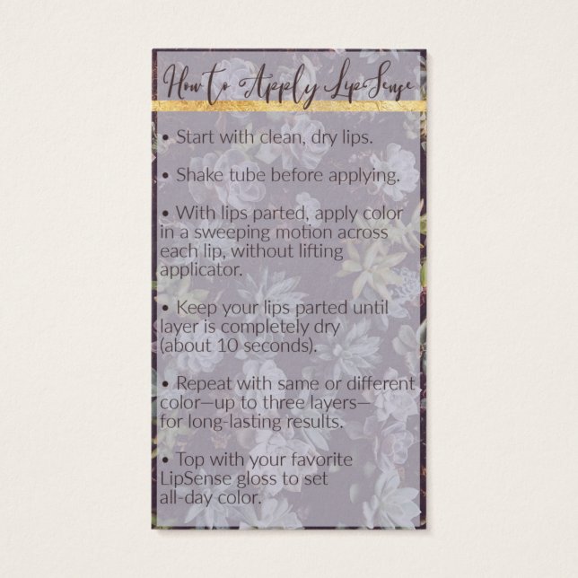 Reserviert für Amy ~LipSense Application & Tips Ca (Rückseite)