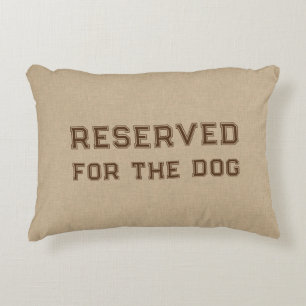 Reserviert für den Hund Tan Leinen Textur Druck Dekokissen