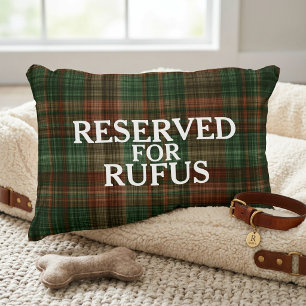 Reserviert für den personalisierten grünen Tartan Dekokissen