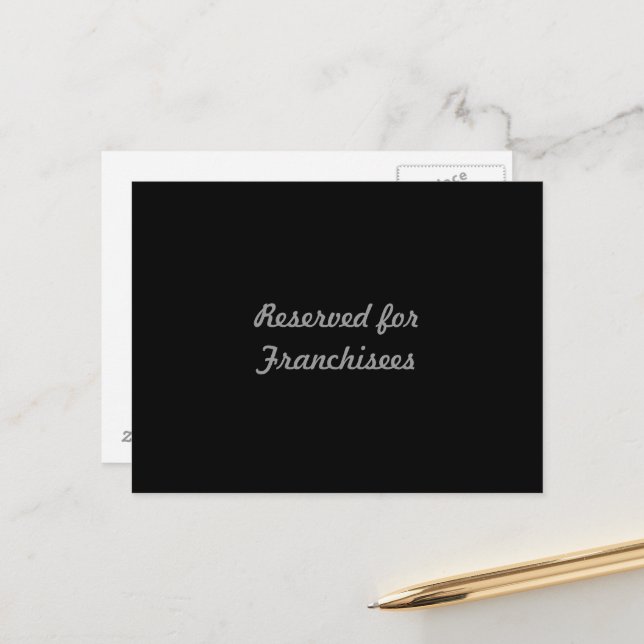 Reserviert für Franchisen Postkarte (Vorderseite/Rückseite Beispiel)