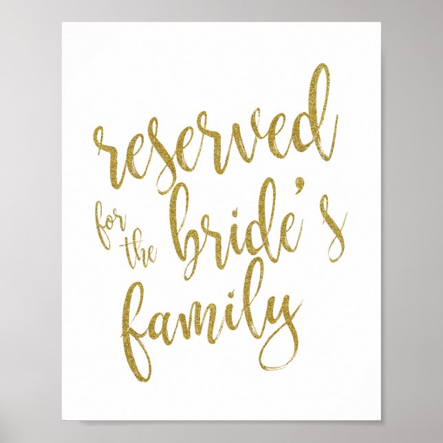 Reserviert für Glitzer der Familie von Bride 8x10  Poster (Vorne)