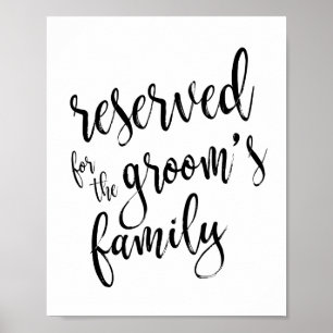Reserviert für Groom's Family 8x10 Wedding Sign Poster