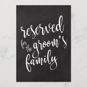 Reserviert für Groom's Family Cheap Chalkoard-Zeic Einladung